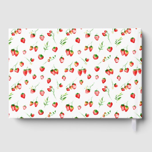Strawberries and Daisies Wedding Gästebuch (Rückseite)