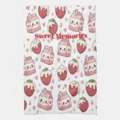 Strawberries and Milk Kitchen Towel Geschirrtuch (Vertikal)