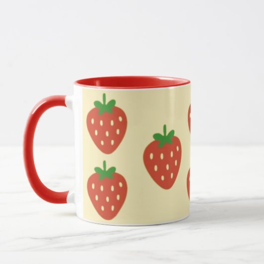 Strawberries and Sunshine Two-Tone Coffee Mug Tasse (Links)