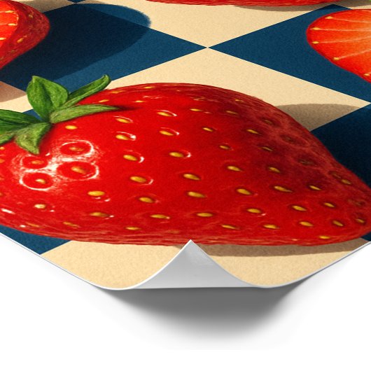 Strawberries art, Bold Fruit Poster (Ecke)