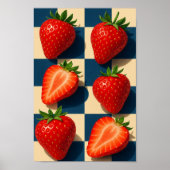 Strawberries art, Bold Fruit Poster (Vorne)