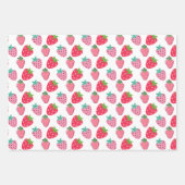 Strawberries Berry First Birthday Party Pink | Rot Geschenkpapier Set (Vorderseite 2)
