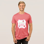 Strawberries Berry First Birthday Party Pink | Rot Tri-Blend Shirt (Vorderseite voll)