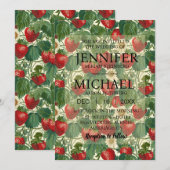 Strawberries Classic Wedding Einladungen (Vorne/Hinten)