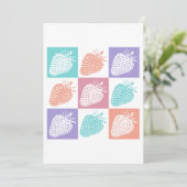 Strawberries Colorful Summer Einladung (Stehend Vorderseite)