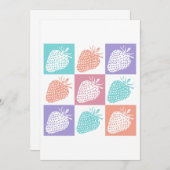 Strawberries Colorful Summer Einladung (Vorne/Hinten)