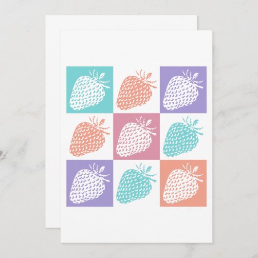 Strawberries Colorful Summer Einladung (Vorne/Hinten)