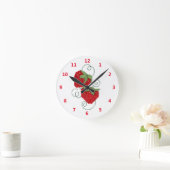 Strawberries Cross Stitch Runde Wanduhr (Zuhause)