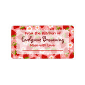Strawberries Custom Canning / Jar Labels Adressaufkleber (Vorne)