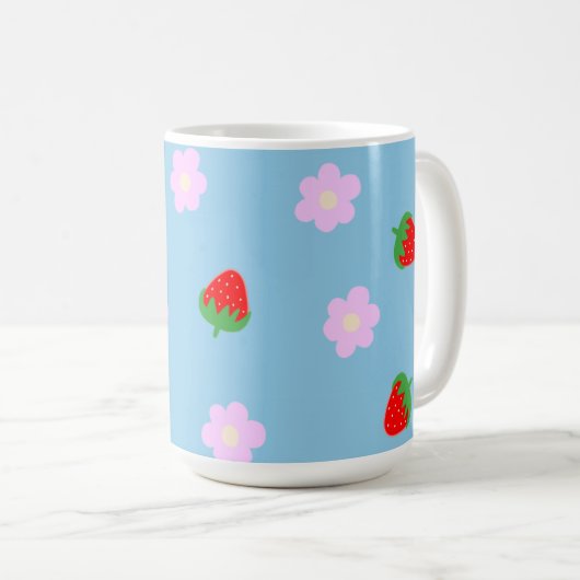 Strawberries & Flowers Kaffeetasse (VorderseiteRechts)
