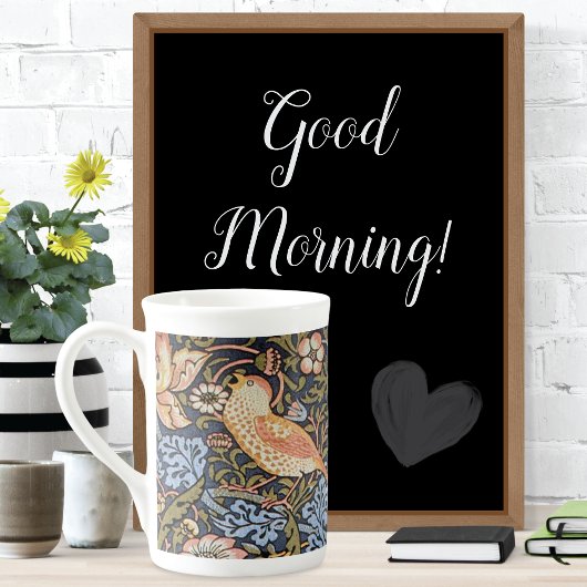 Strawberries Foliage Birds William Morris Porzellantasse