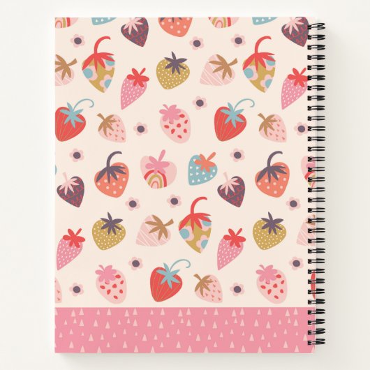 Strawberries fun Spiral Notebook Notizblock (Rückseite)