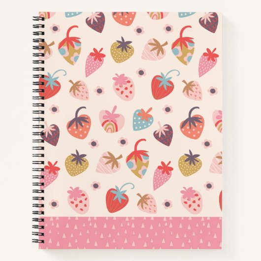 Strawberries fun Spiral Notebook Notizblock (Vorderseite)