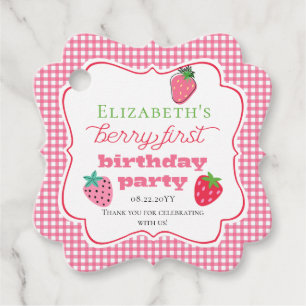 Strawberries Girl's Berry First Birthday Party Geschenkanhänger