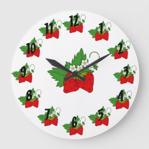 Strawberries Große Wanduhr