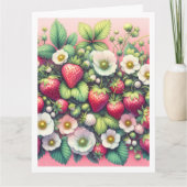 Strawberries Happy Birthday Fügen Sie Ihren Text G Karte (Vorderseite)