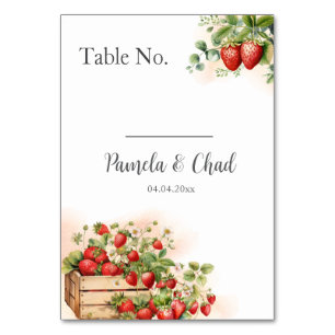 Strawberries Hochzeit der Tischnummer