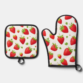 Strawberries Ofenhandschuh & Topflappen-Set