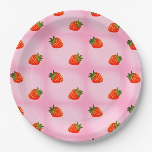 Strawberries Pappteller (Vorderseite)