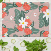 Strawberries Picking Pattern Handgezogene Patronen Geschirrtuch (Gefaltet)