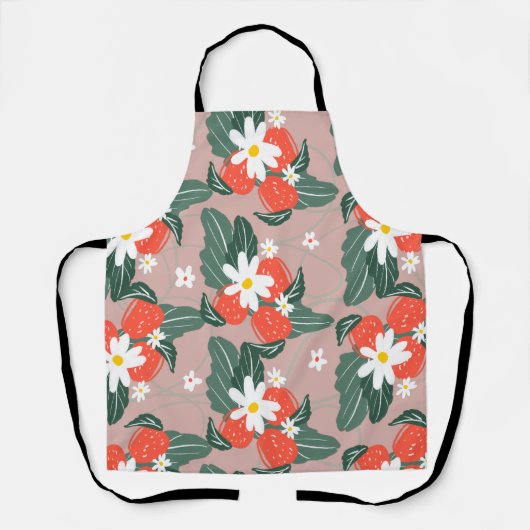 Strawberries Picking Pattern Handgezogene Patronen Schürze (Vorderseite)