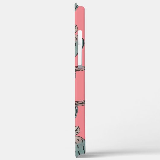 Strawberries Pink Blue Mit Monogramm Case-Mate iPhone Hülle (Rückseite / Links)