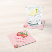 STRAWBERRIES PINK BOW BIRTHDAY  UNTERSETZER (Vor Ort)