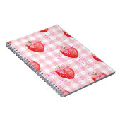 strawberries red and pink bows notizblock (Rechte Seite)
