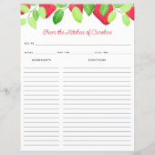 Strawberries Red Berry Recipe Card Binder Insert (Vorderseite)