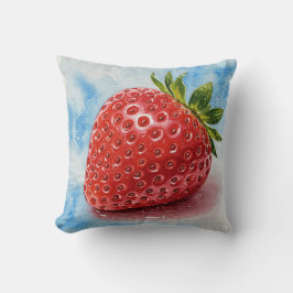 Strawberries Red Blue Green Summer Flower Pillow Kissen