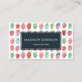 Strawberries Red Monogram Custom | Visitenkarten Visitenkarte