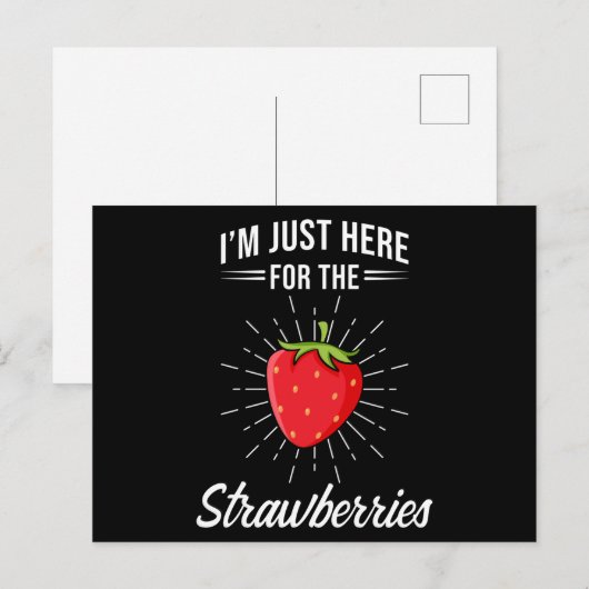 Strawberries Say Funny Postkarte (Vorne/Hinten)