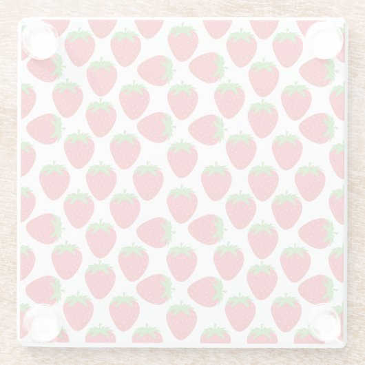 Strawberries Seamless Pattern Glasuntersetzer (Rückseite)