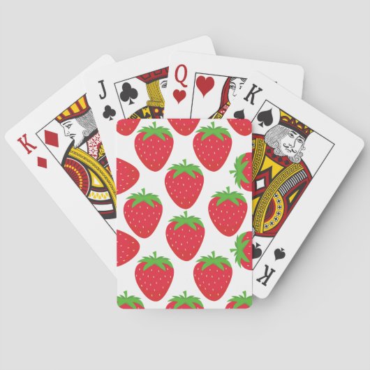 Strawberries Seamless Pattern Spielkarten (Rückseite)