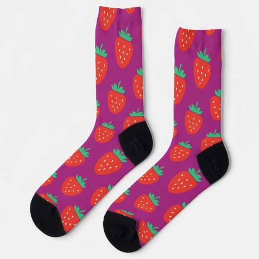 strawberries socken (Linkes Detail)