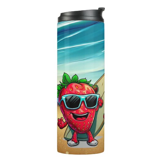 STRAWBERRIES SURFERS THERMOSBECHER (Nach links gedreht)