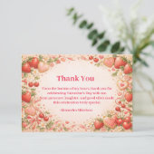 Strawberries & Sweethearts Valentine Party Dankeskarte (Stehend Vorderseite)