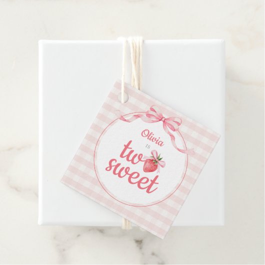 Strawberries Two Sweet 2nd Birthday Geschenkanhänger (Beispiel)