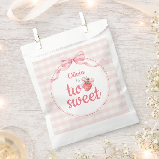 Strawberries Two Sweet 2nd Birthday Geschenktütchen (Ausgeschnitten)