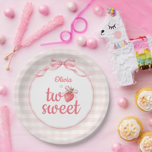 Strawberries Two Sweet 2nd Birthday Pappteller (Party)