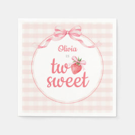 Strawberries Two Sweet 2nd Birthday Serviette