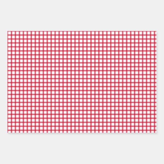 Strawberries und Rosa und Rot Gingham Geschenkpapier Set (Vorderseite 3)