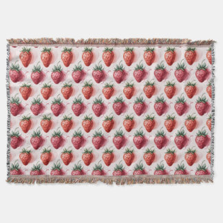 Strawberries Vintage Boho Dreamscape Botanical Decke