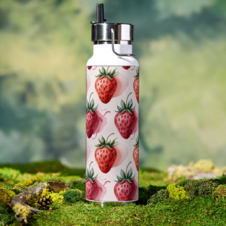 Strawberries Vintage Boho Summer Picnic Trinkflasche