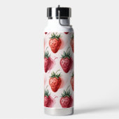 Strawberries Vintage Boho Summer Picnic Trinkflasche (Links)