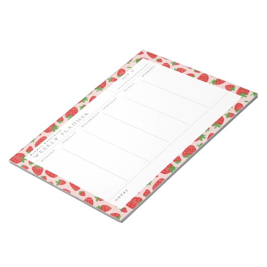 Strawberries Weekekly Planner Notepad Notizblock (angewinkelt)