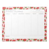 Strawberries Weekekly Planner Notepad Notizblock (Vorderseite)