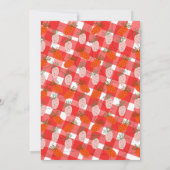 Strawberries White Pink Doodle Birthday Party Einladung (Rückseite)