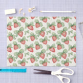 Strawberries with Green Bow Birthday Seidenpapier (Handwerk)