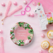 Strawberries zum ersten Geburtstag Kariert Pappteller (Party)